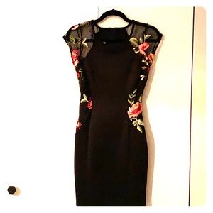 Fortune + Ivy size 4 black dress with flowers